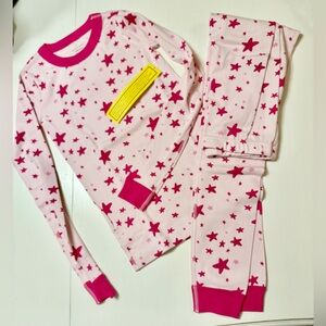 Moon and Back - Hanna Andersson Pink Star Kids Pajamas size 12